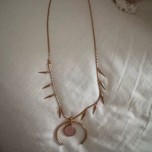 Henri Bendel Gold and Pink Pendant Necklace